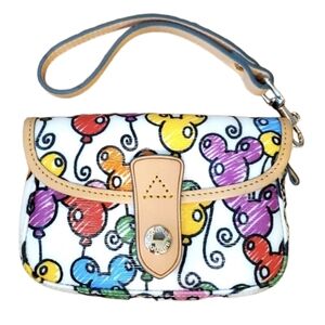 Dooney & Bourke Disney Mickey Mouse Balloon Wristlet‎ 10th Anniversary RETIRED